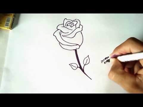 COMO DESENHAR UMA ROSA SEM ESBOÇO E SEM ERRO - DESENHOS FACEIS