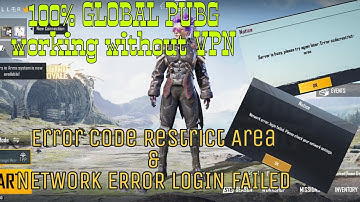 Error Code Restrict Area & Network Error Solved | How to play PUBG MOBILE without VPN on Android