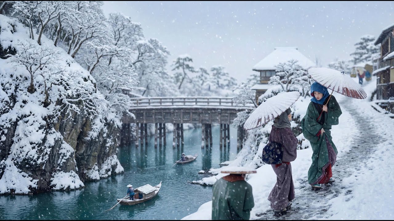 浮世絵は動き出す その12｜名所江戸百景・駿河町【AIによる実写映像化・江戸の正月】