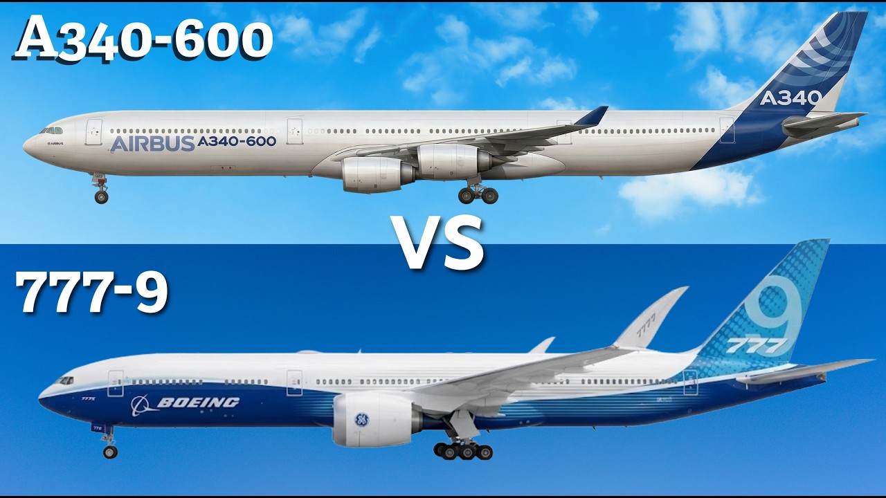 Airbus A340-600 против Boeing 777X: битва двухдвигательных и четырехдвигательных самолетов!