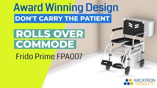 Shower Commode Wheelchair Frido Prime FPA007 - Rollover Commode, Adjustable Height, Rustproof & more