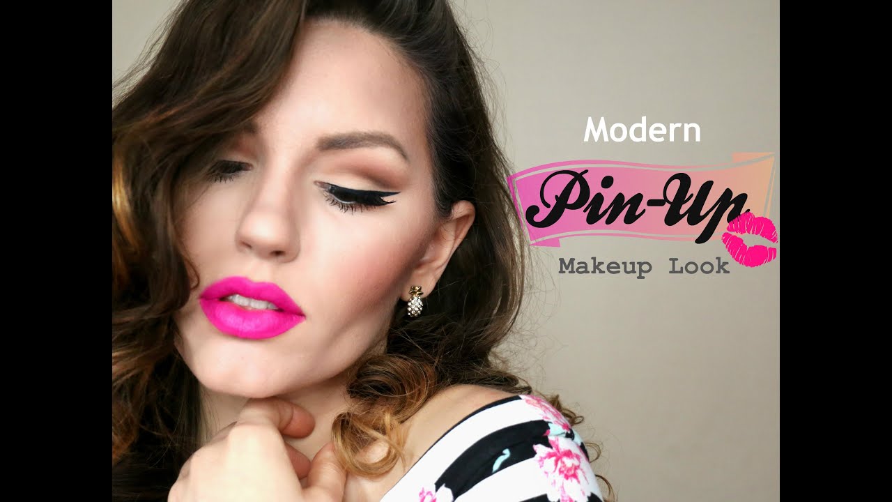 Modern Pin Up Makeup Tutorial Cut Crease And Pink Lips YouTube