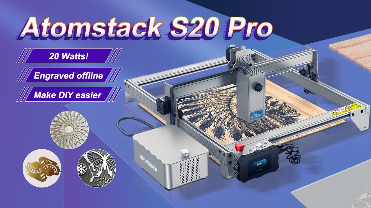 Atomstack S20 Pro 130W QuadLaser Engraving and Cutting Machine YouTube