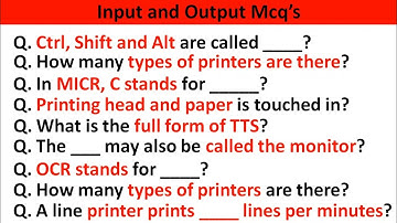Top 100+ Computer Hardware and Input, Output mcq