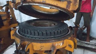 The process of retreading truck tires