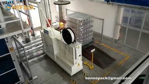 Hennopack empty bottle auto palletizer and wrapping and strapping packing system