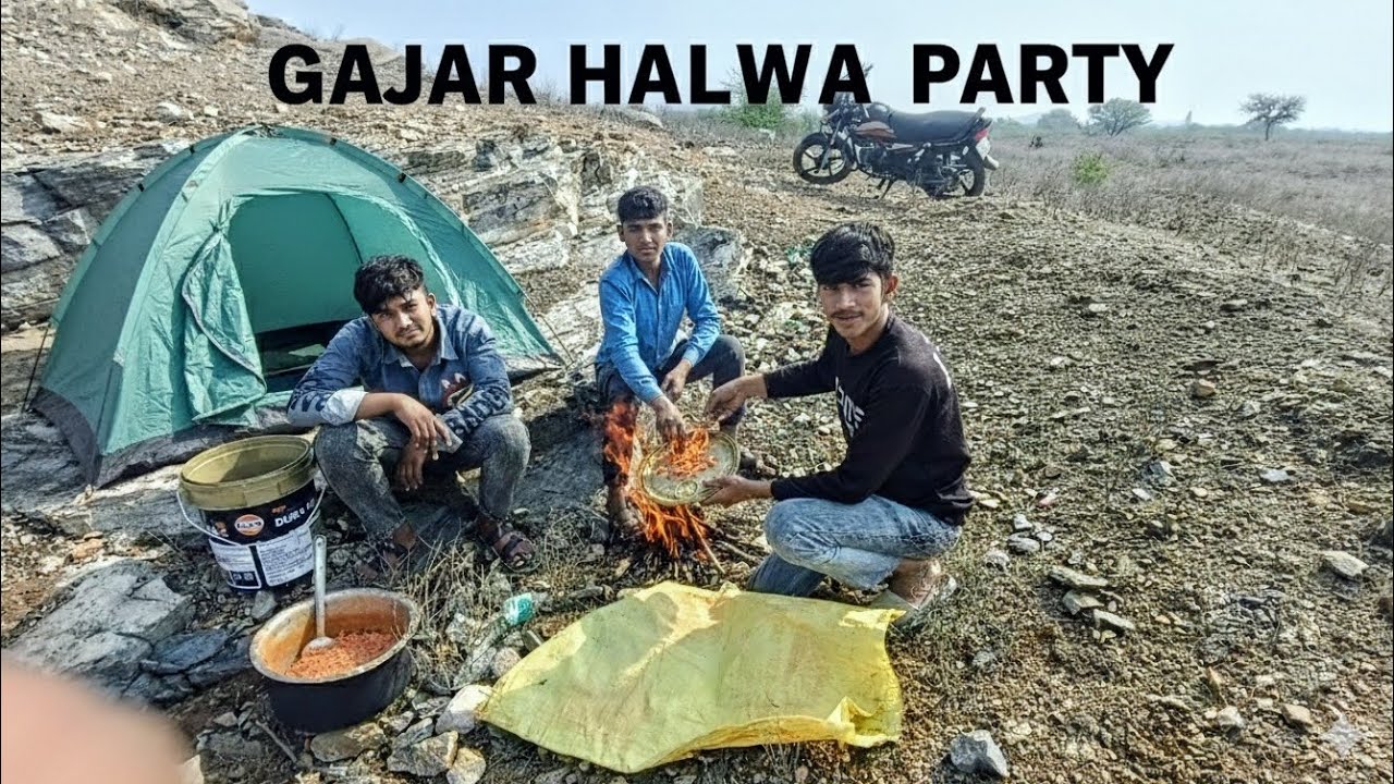 Jungle camping video . gajar ka halva banaya . जंगल में यह क्या बना दिया 😅🤤🤤 🤤.#adventure #camping 