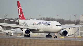 Turkish Airlines Airbus A330-203 TC-JNE arrival at Munich Airport MUC EDDM
