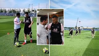 Messi meets his new PSG teammates at first training session with PSG. #shorts