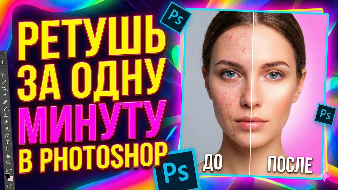 Ретушь за одну минуту в Photoshop. Панель для ретуши Retouch4Me