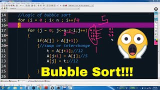 Bubble Sort | C | C++ | Program | Algorithm | Example