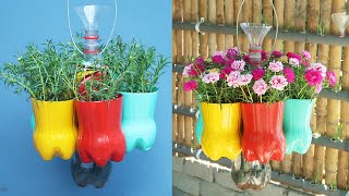 Great creative hanging garden from plastic bottles