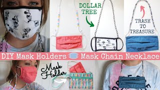 diy FACE MASK CHAIN NECKLACE 😷 HOW TO MASK HOLDER STRAP | DOLLAR TREE TRASH TO TREASURE ACCESSORIES