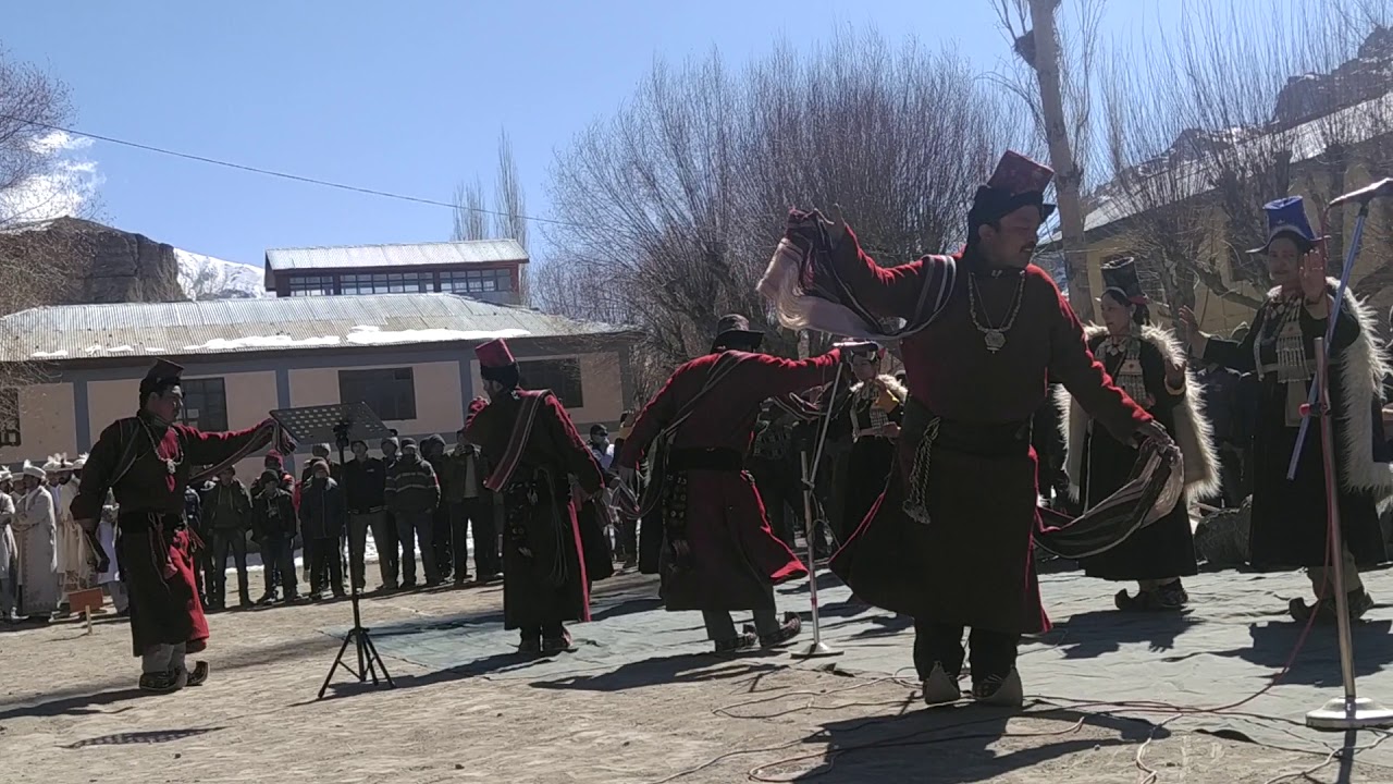 Performing folk dance by participants from fokar at chiktan shagaran