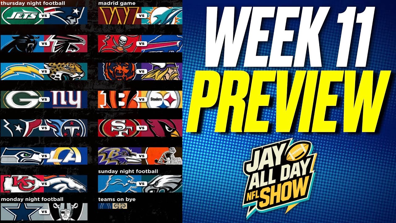 ПРЕДВАРИТЕЛЬНЫЙ ПРОСМОТР КАЖДОЙ ИГРЫ NFL 11-й недели