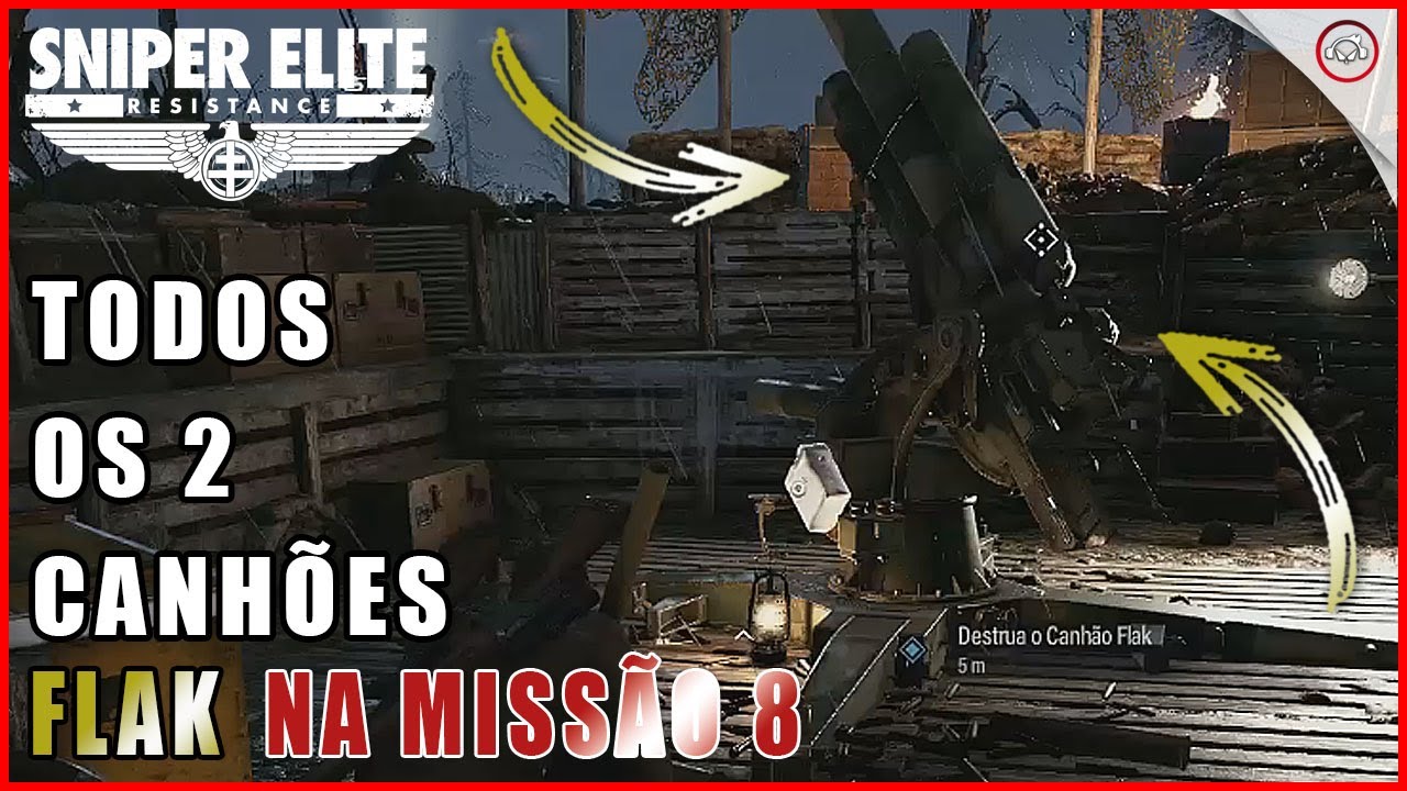Miniatura do vídeo SNIPER Elite: Resistance, Todos os 2 canhoes Flak na missão 8, Fim da Linha | Super-Dica