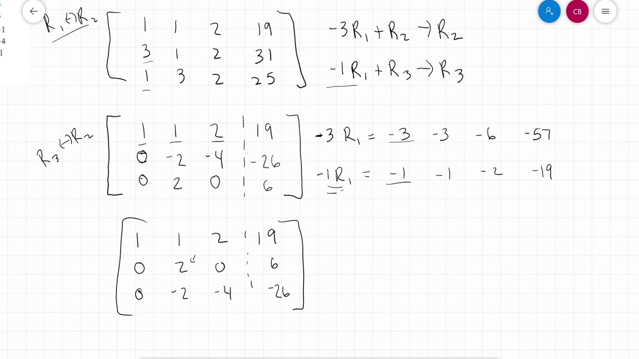 Matrix RREF Example 1 Part 3 - YouTube