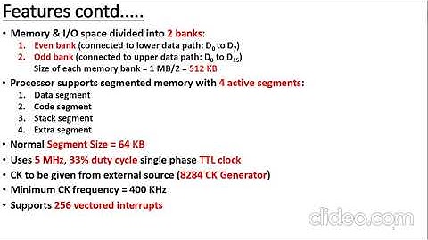 Features of Intel 8086 Microprocessor