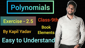 Class -9th | Exercise -2.5 | Element Mathematics | Polynomials | By Kapil Yadav|