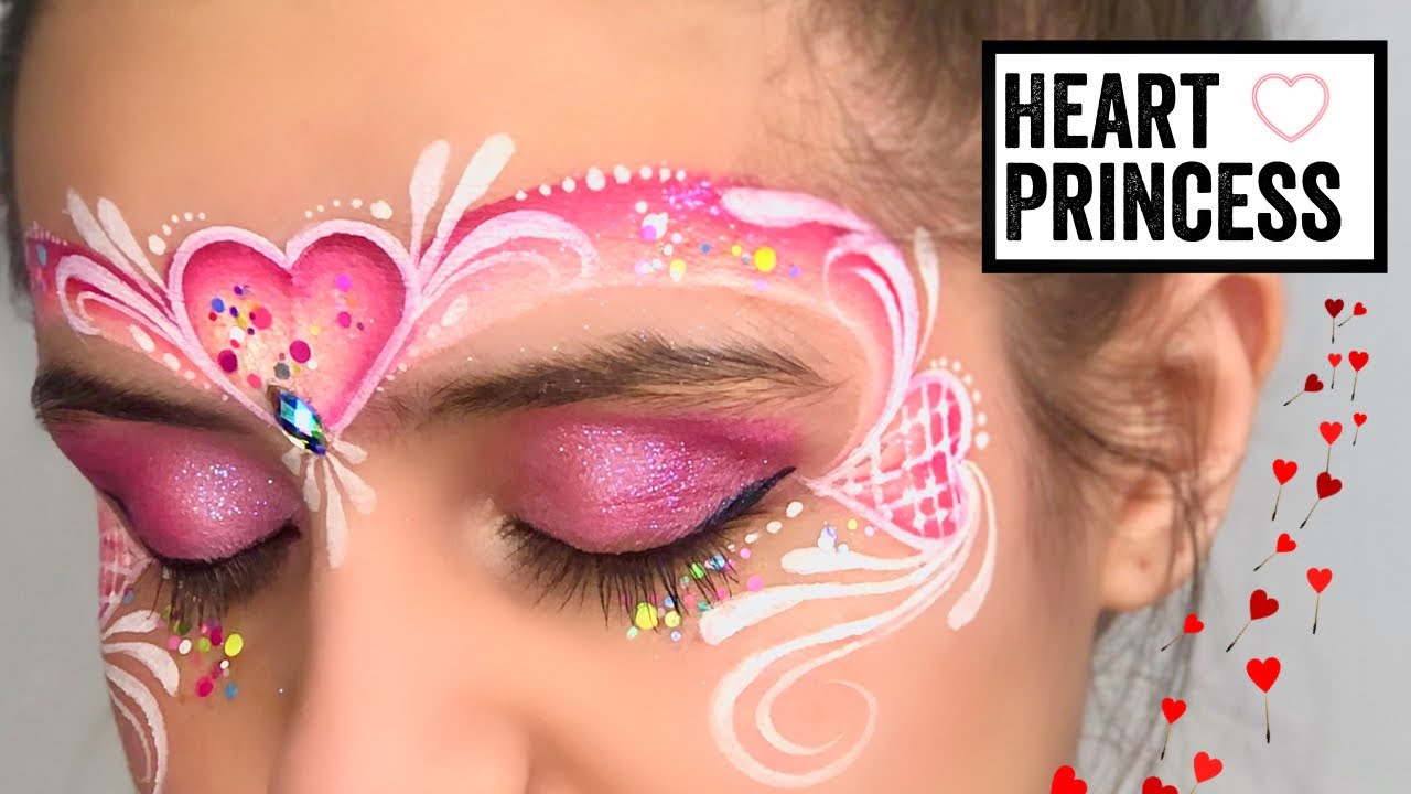 Heart Princess ONE STROKE Face Paint Tutorial 