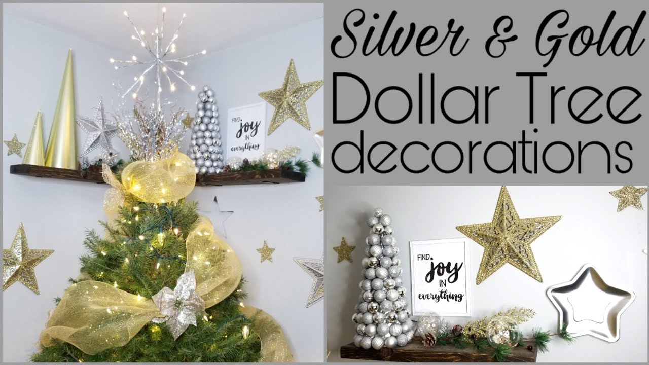 Dollar Tree Christmas DIYs • silver and gold theme