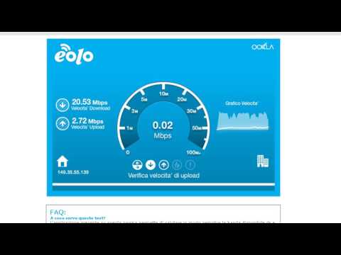 TEST EOLO EFFETTUATO SULLA MIA LINEA 30/3 MB  0RE 18.30 USANDO SERVER SITO UFFICIALE EOLO