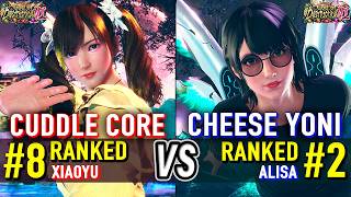 T8 🔥 CUDDLE CORE (#8 Ranked Xiaoyu) vs CHEESE YONI (#2 Ranked Alisa) 🔥 Tekken 8 High Level Gameplay