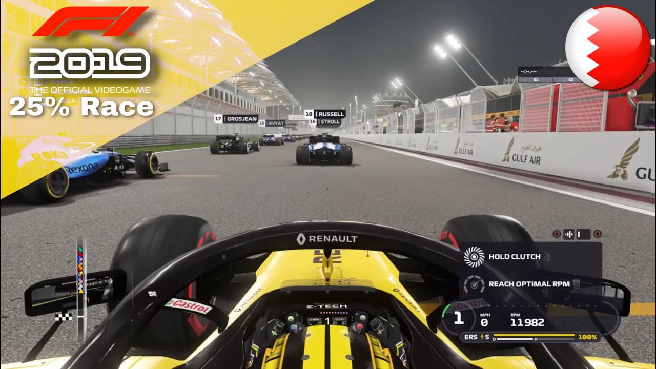F1 2019 Gameplay | 25% Race At Bahrain | Nico Hulkenberg | Renault
