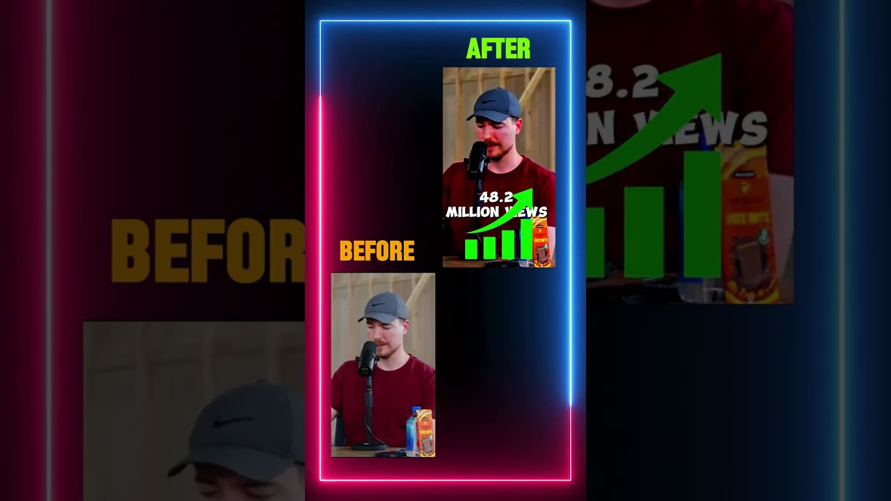 𝗕𝗘𝗙𝗢𝗥𝗘 and 𝗔𝗙𝗧𝗘𝗥 short-form edit 🎥Editing MrBeast Podcast No.6 #shorts