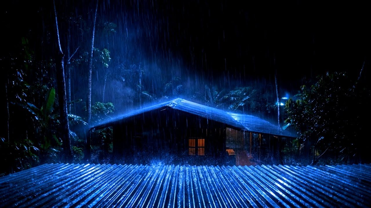 Heavy Rain Lofi Beats 🎧 Study Focus Chill Rain Sounds Ambience 4K