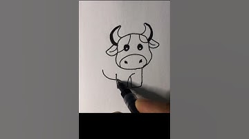 Draw cute cow #shorts #cute #cartoon #easy #art #satisfying #kids #drawing #animals #baby