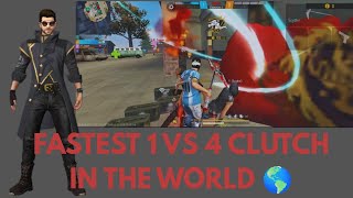 FASTEST 1 VS 4 CLUTCH IN THE HISTORY 💀🎮#viral #1vs4 