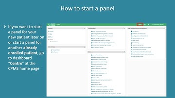 How to enrol a patient, start a panel, and upload files to a panel