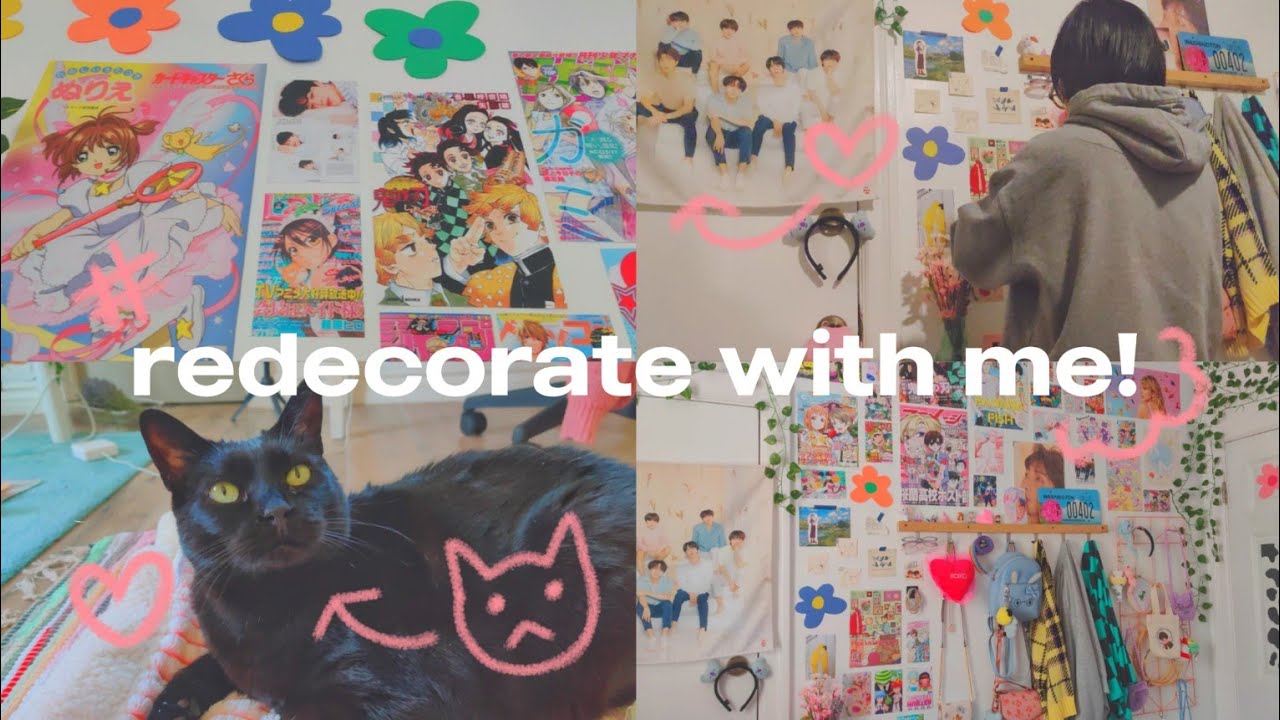 redecorate my room with me! ; aesthetic anime + kpop decor 🌱🎐💌