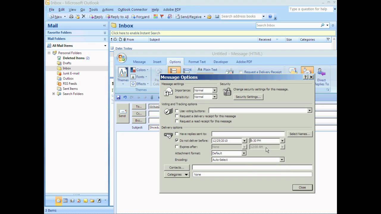 outlook 2010 schedule email to send later outlook 2010 schedule email to send later
