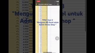 Prakerja TPM 1 Sesi 3 “Menguasi MS Excel untuk Admin Online Shop” #prakerjakariermu #prakerja