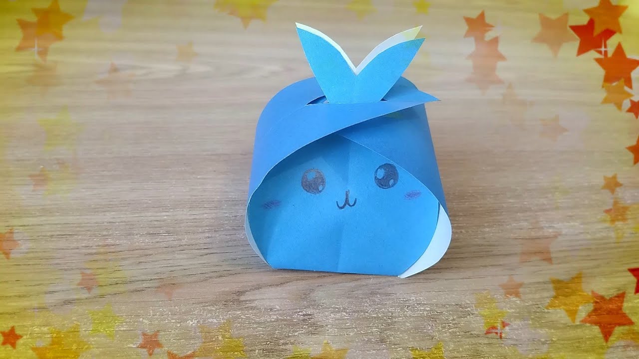 Коробка заяц из бумаги. Детская поделка своими руками. Paper hare box craft