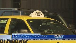 Portland cab drivers protesting Uber