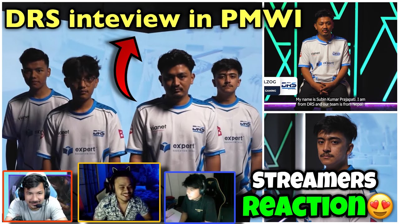 DRS INTERVIEW IN PMWI 2023❤️‍🔥| ALL STREAMERS REACTION🥰| DRSxRULZ INTERVIEW🎙️!!