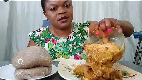 Asmr Mukbang Plantain Fufu(Amala) And Okro Soup