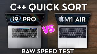 M1 MacBook Air vs Intel i9 MacBook Pro Sorting 1000000 Items