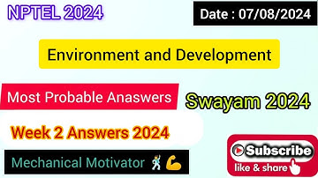 Environment and Development | WEEK 2| Assignment 2 Solution | NPTEL | SWAYAM 2024