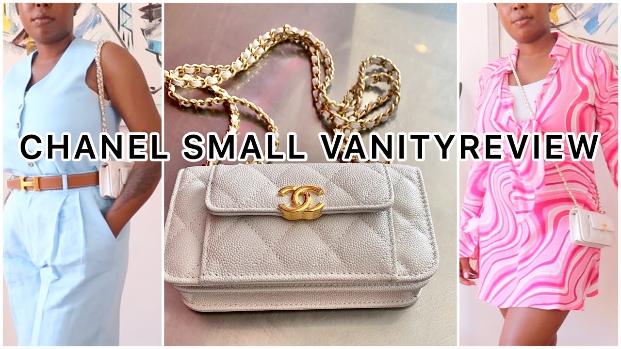 CHANEL SMALL VANITY IN DEPTH REVIEW WHAT FITS, PRICE, MOD SHOTS 