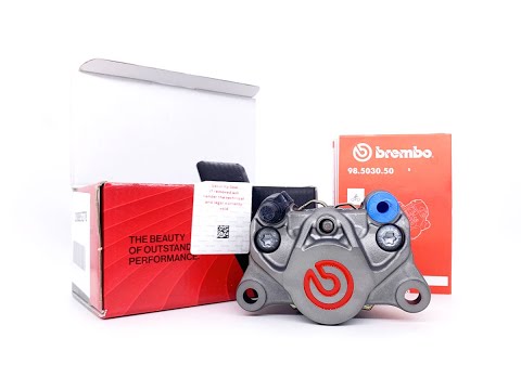 PINZA DE FRENO BREMBO RACING TRASERA IZQUIERDA TITANIO SERIE P34E video