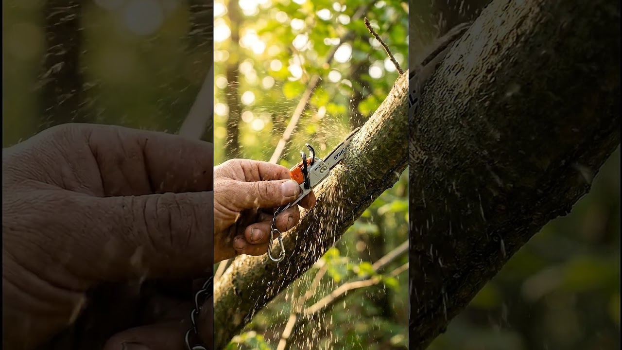 Keychain STIHL Chainsaw vs Forest Stick (Ultra Realistic)