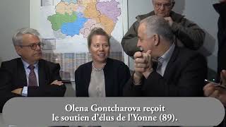 Olena Gontcharova Ukrainienne reçoit le soutien d'élus de l'Yonne. 