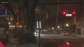 Snow falling in Sumter