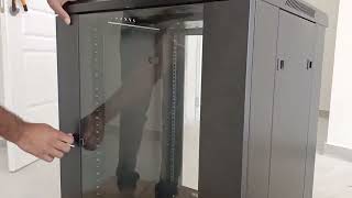 Server Rack Floor standing cabinet  15U  glass door  760 x 600 x 600 mm unboxing and review  aico108