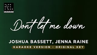 Don't let me down - Joshua Bassett, Jenna Raine (Piano karaoke) - Instrumental Cover and Lyrics