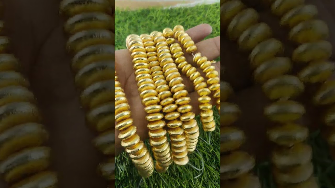 Brushed Gold Plated Copper Rondelle Shape Beads ,Jewelry Finding Bead, Brass Beads